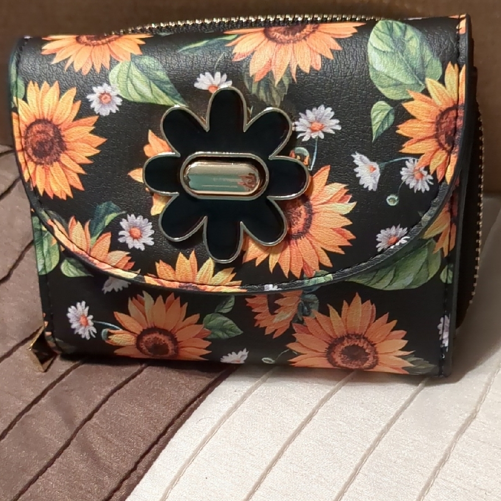 Floral Black Wallet